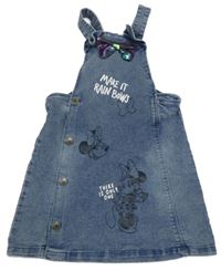 Svetlomodré rifľové na traké šaty s Minnie Disney