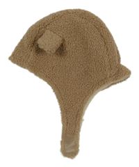 Béžová huňatá čapica s uškami Hema
