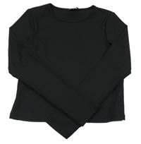 Čierne rebrované crop tričko Primark