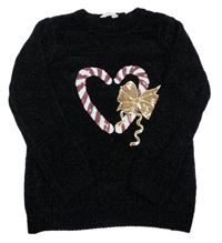 Čierny žinylkový sveter s flitrami Primark