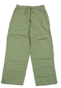 Světlekhaki voľné é ľanové nohavice H&M