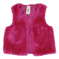 Tmavoružová kožušinová podšitá vesta C&A