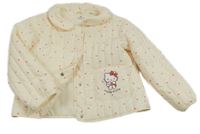 Smetanový šusťákový prošívaný jarní lehce zateplený kabátek s Kitty Sanrio