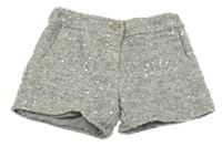 Šedé vlněné kraťasy s flitry F&F