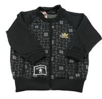 Černá propínací sportovní mikina s logy Adidas