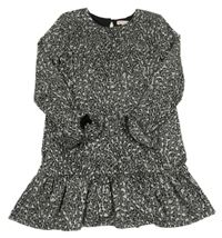 Sříbrno-čierne vzorované šaty C&A