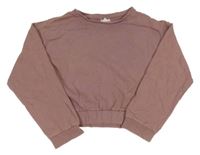 Staroružová oversize crop mikina Zara