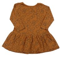 Béžové bavlnené šaty so srdiečkami