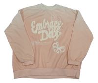 Svetloružová ombré mikina s nápisom H&M