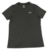Tmavošedé melírované funkční sportovní tričko s logem Under Armour