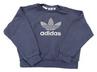 Modrošedá oversize mikina s logem Adidas