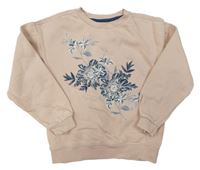 Světlerůžová mikina s květy Primark 