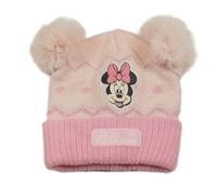 Světlerůžová čepice s Minnie a bambulemi Primark