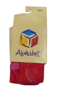 Nové - Červeno-růžové punčocháče Alphabet