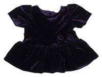 Lilková zamatová peplum tunika s mašlou Next