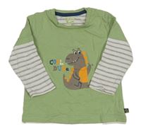 Zeleno-pruhované triko s dinosaurem Bubblegum