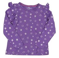 Fialové tričko s hviezdičkami a volánikmi Kuniboo
