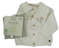 Nové - smotanový prepínaci sveter s kvietkami lupilu