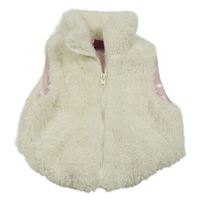 Biela chlpatá podšitá vesta Kiki&Koko