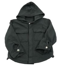 Tmavosivá rebrovaná košeľová bunda s kapucňou George