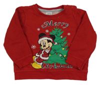 Červená mikina s Minnie s vánočním motívom Disney