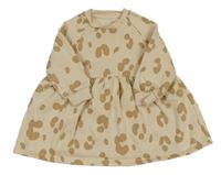 Světlebéžovo-hnědé vzorované teplákové šaty F&F