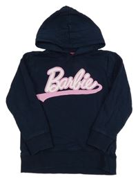 Tmavomodrá mikina s logom a kapucňou Barbie