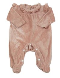 Staroružová plyšová kombinéza s volánikmi