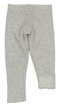 Světlešedé melírované teplákové zateplené legíny F&F