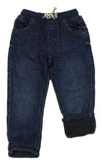 Tmavomodré podšité rifle s úpletovým pasem George