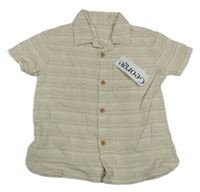 Nové - béžová melírovaná ľanová košeľa George