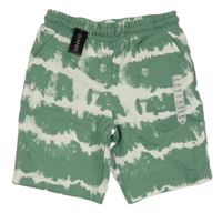 Nové - olivovo-biele batikované teplákové kraťasy St. Bernard