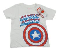 Nové - bílé tričko se znakem - CAPTAIN AMERICA PRIMARK