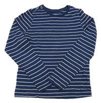 Tmavomodro-bílé pruhované triko M&S