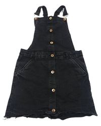 Čierna rifľová sukňa s trakami E-Vie