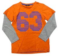 Oranžovo-sivé tričko s číslom George