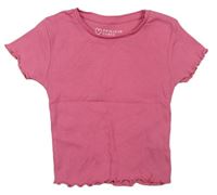 Ružové rebrované crop tričko Primark
