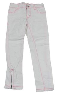 Biele plátenné skinny 7/8 nohavice Billieblush