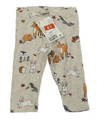 Béžové melírované legíny se zvířaty H&M