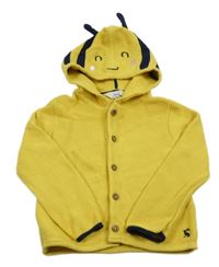 Žlutý propínací svetr s kapucí - včela Joules