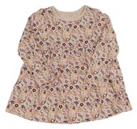 Růžová květovaná tunika Topolino