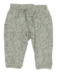 Světlezelené tepláky se zvířaty H&M