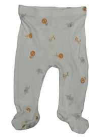 Bílé polodupky so zvířaty Matalan