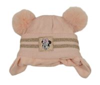 Růžová čepice s Minnie a bambulemi Disney
