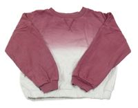 Vínovo-bílá ombré mikina Nutmeg