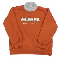 Tehlová mikina s potlačou a rolákom