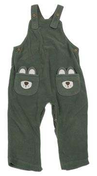 Khaki fleecové na traké tepláky s vreckami s medveďmi George