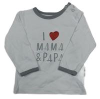 Biele tričko s nápisom a srdcem