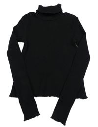 Čierny rebrovaný crop rolák C&A