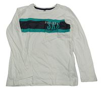 Bílo-zeleno-tmavomodré triko s nápisem BPC